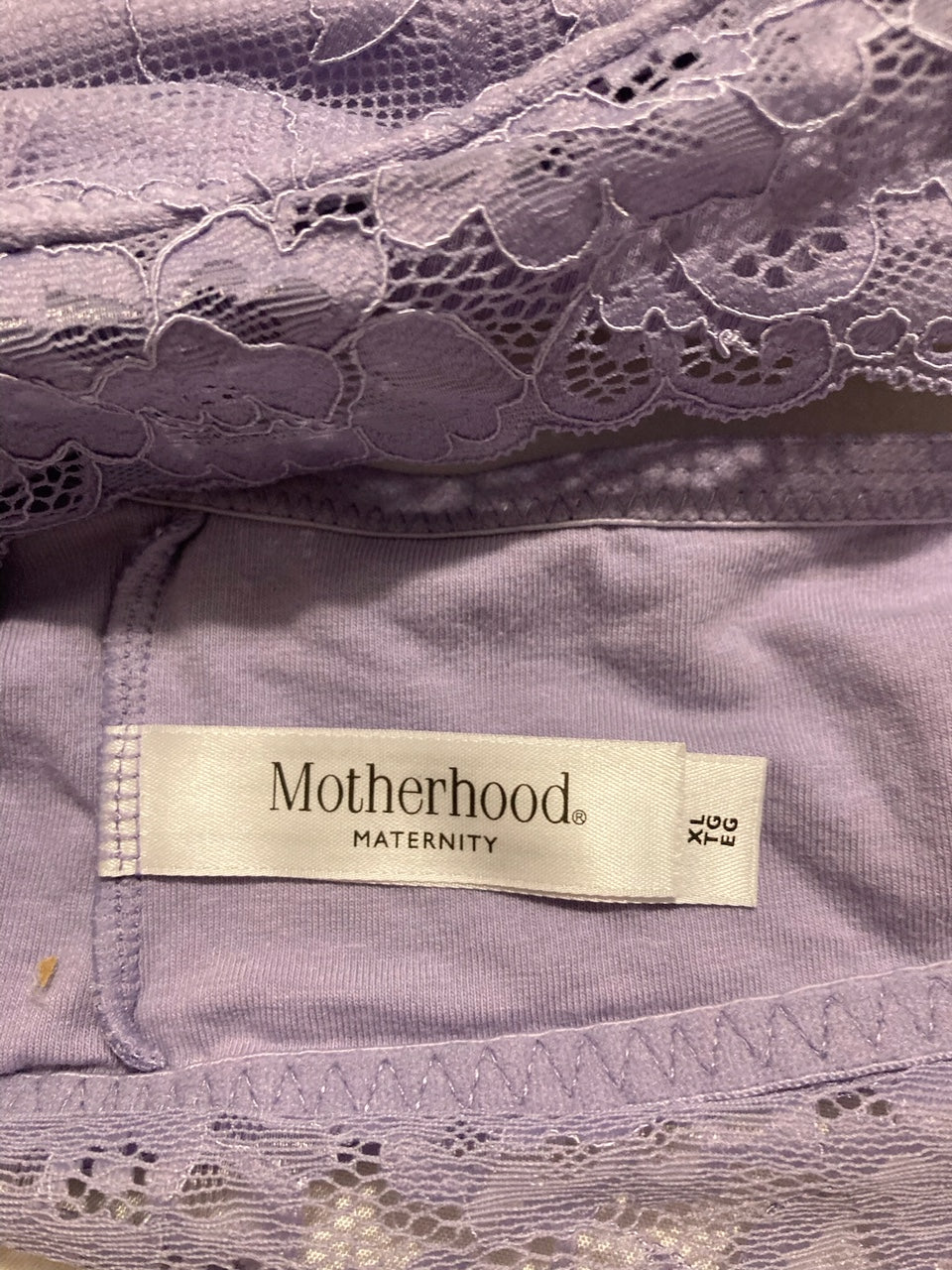 MOTHERHOOD Lace Racerback Maternity and Nursing Sleep Bra PURPLE XL