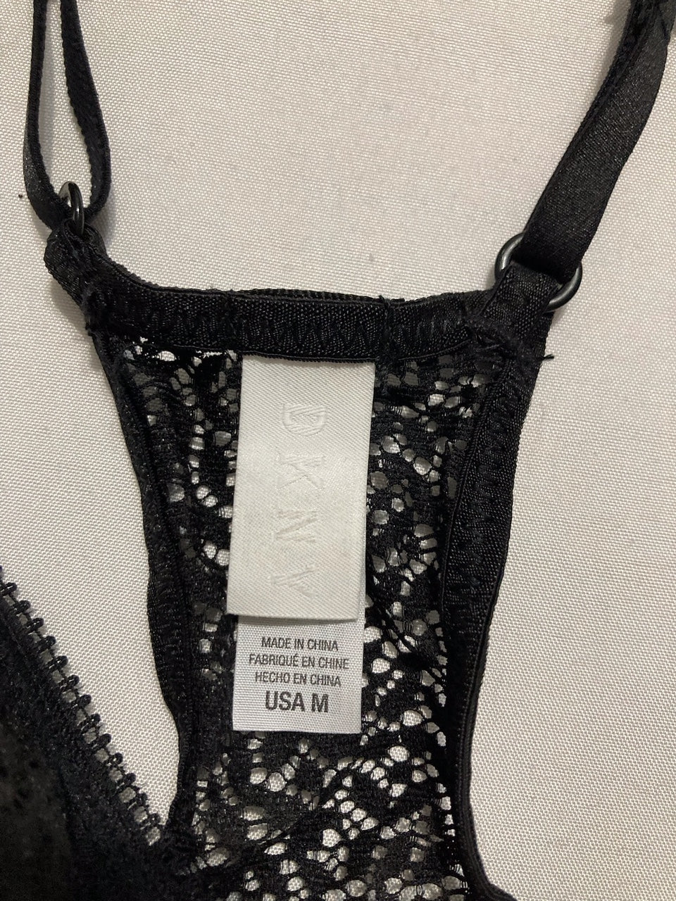 DKNY Modern Lace Longline Bralette Bra BLACK M