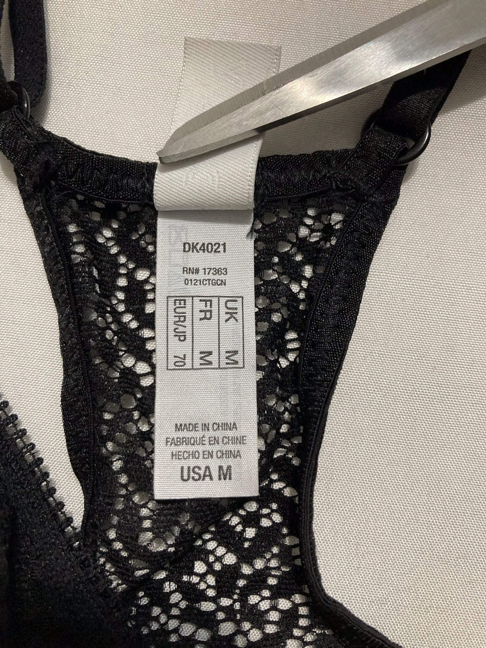 DKNY Modern Lace Longline Bralette Bra BLACK M