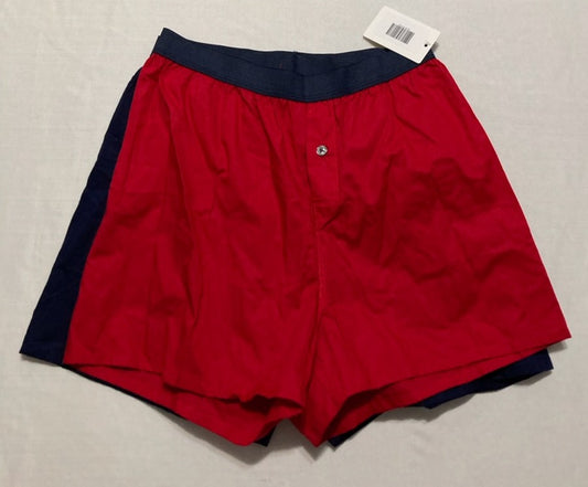 CLUBROOM Mens Classic Fit Shorts PACK 2 RED/BLUE S