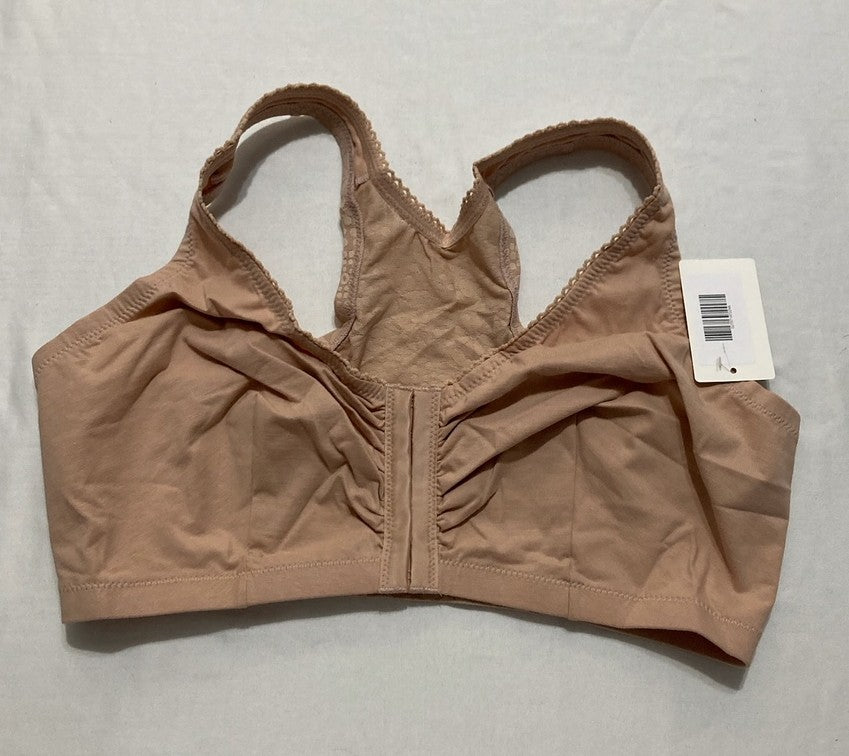 GLAMORISE Front-closure Cotton T-back Wirefree CAFÉ 44BCD