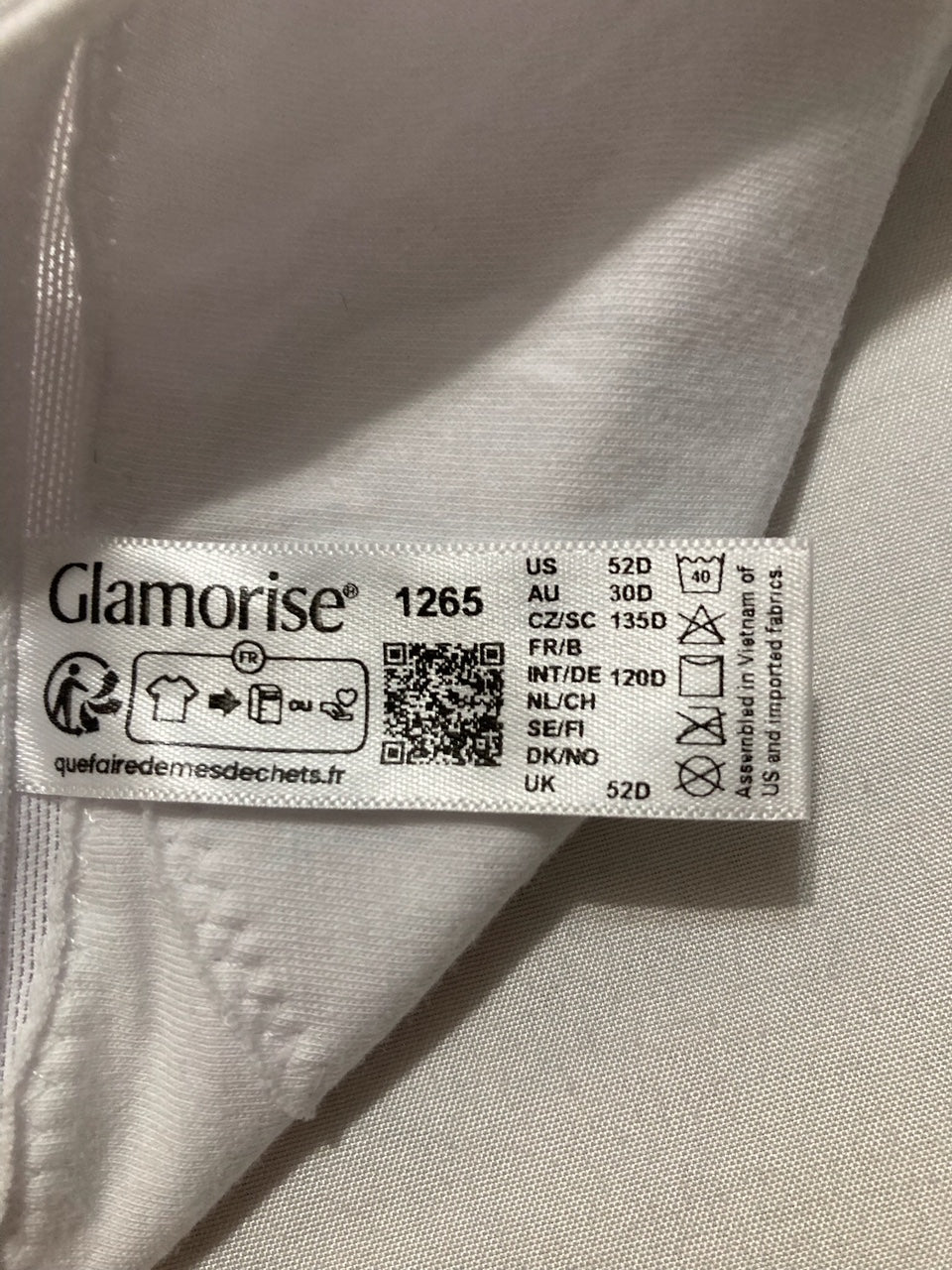 GLAMORISE Plus Size MagicLift Front-Closure Posture Back Bra Wirefree WHITE 52D