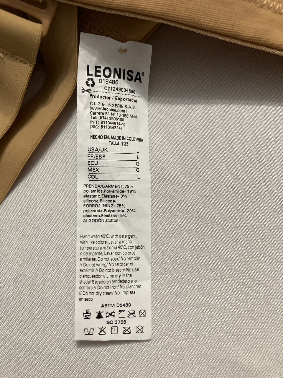 LEONISA Firm Tummy Control Shaper Strapless Shorts BEIGE L