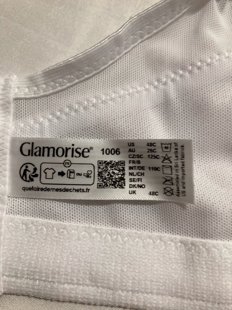 GLAMORISE Plus Size MagicLift Seamless Sports Bra Wirefree WHITE 48C