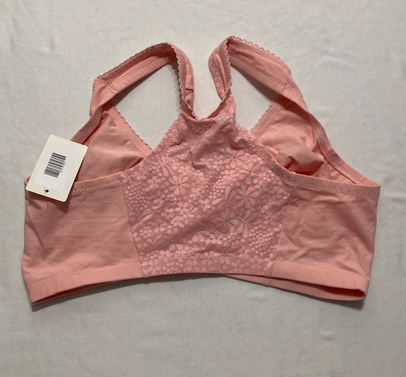 GLAMORISE Front-Closure Cotton T-Back Wirefree PINK 44BCD