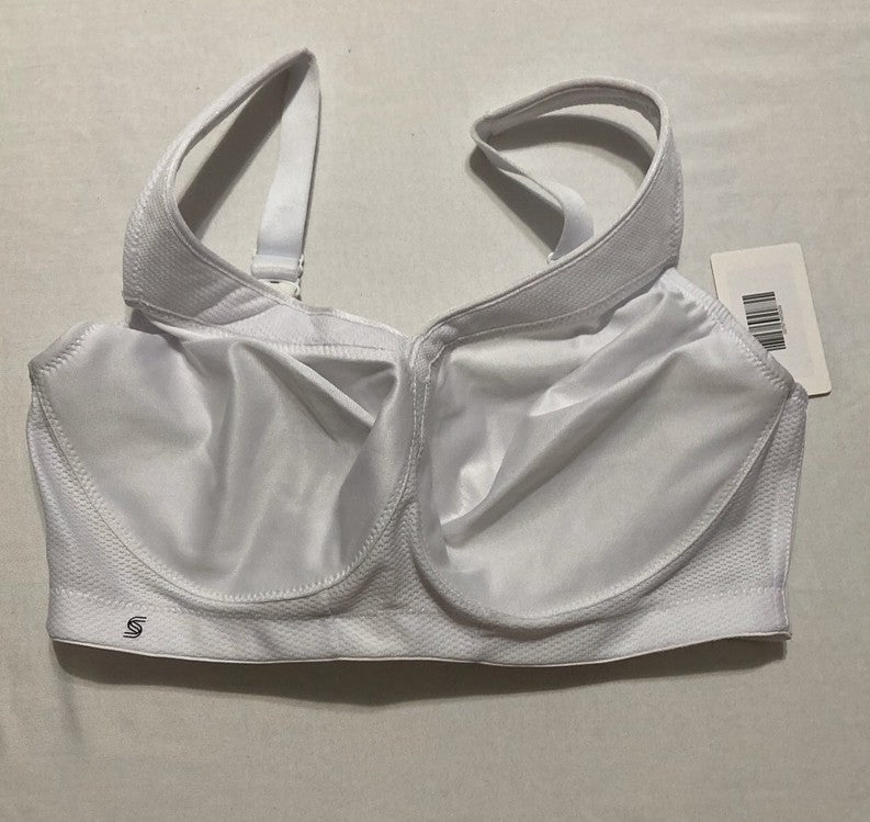 GLAMORISE Plus Size MagicLift Seamless Sports Bra Wirefree WHITE 34DD