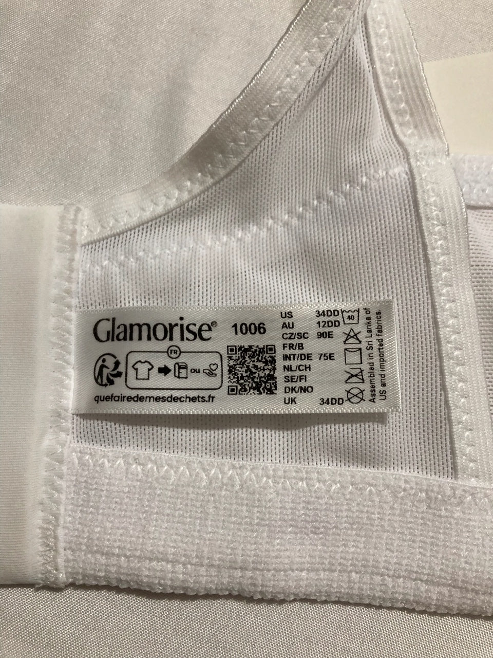 GLAMORISE Plus Size MagicLift Seamless Sports Bra Wirefree WHITE 34DD