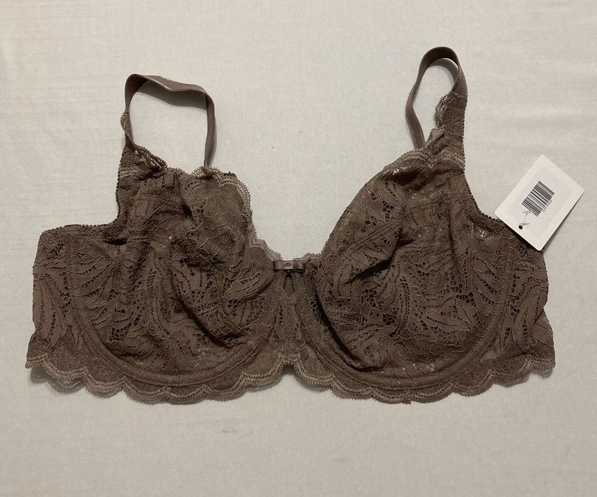 FELINA Paramour Peridot Lace Full Coverage Unlined Bra MINK 42C