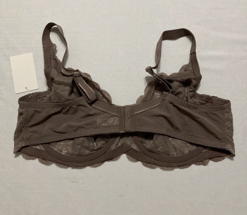 FELINA Paramour Peridot Lace Full Coverage Unlined Bra MINK 42C