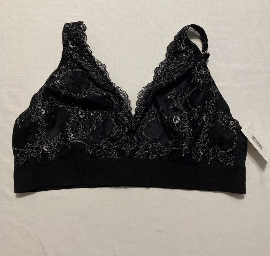 GLAMORISE Lace Plunge Bralette Wirefree BLACK 40DD