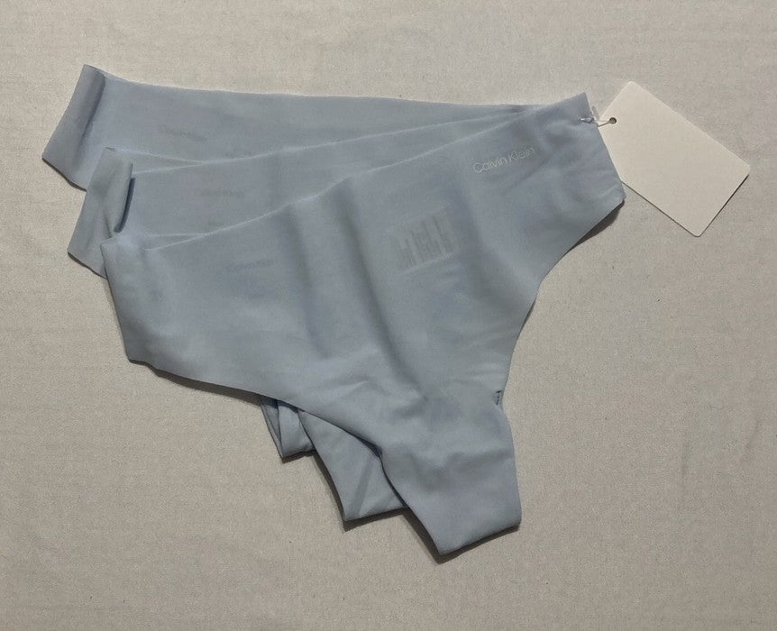 CALVIN KLEIN Invisibles Seamless Thong Panties 3 Pack BLUE S