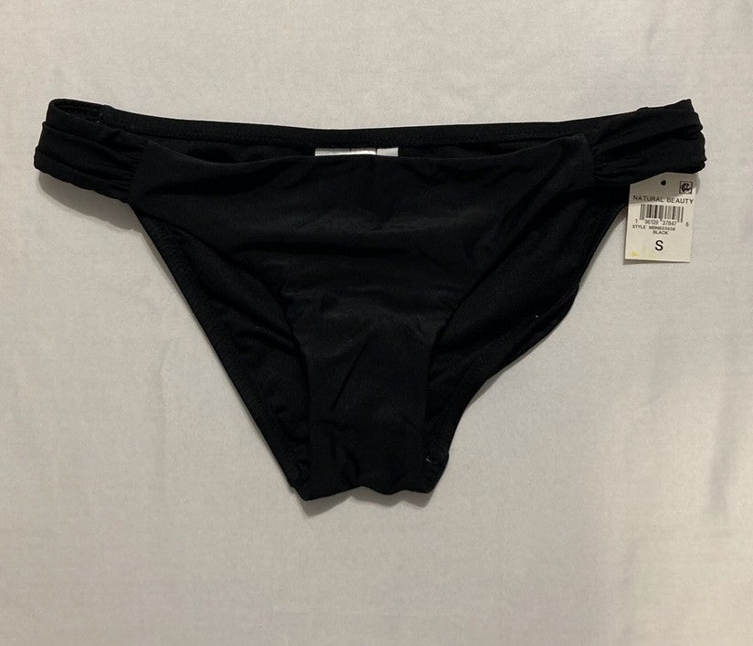 BAR III Natural Beauty V-Waist High Leg Black Bikini Bottoms BLACK S