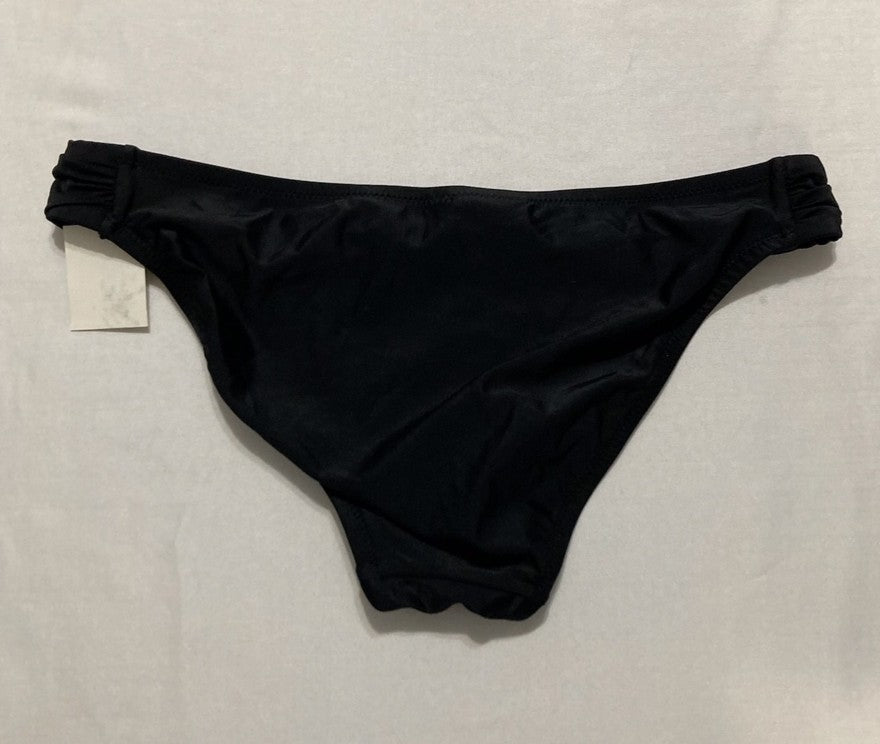 BAR III Natural Beauty V-Waist High Leg Black Bikini Bottoms BLACK S