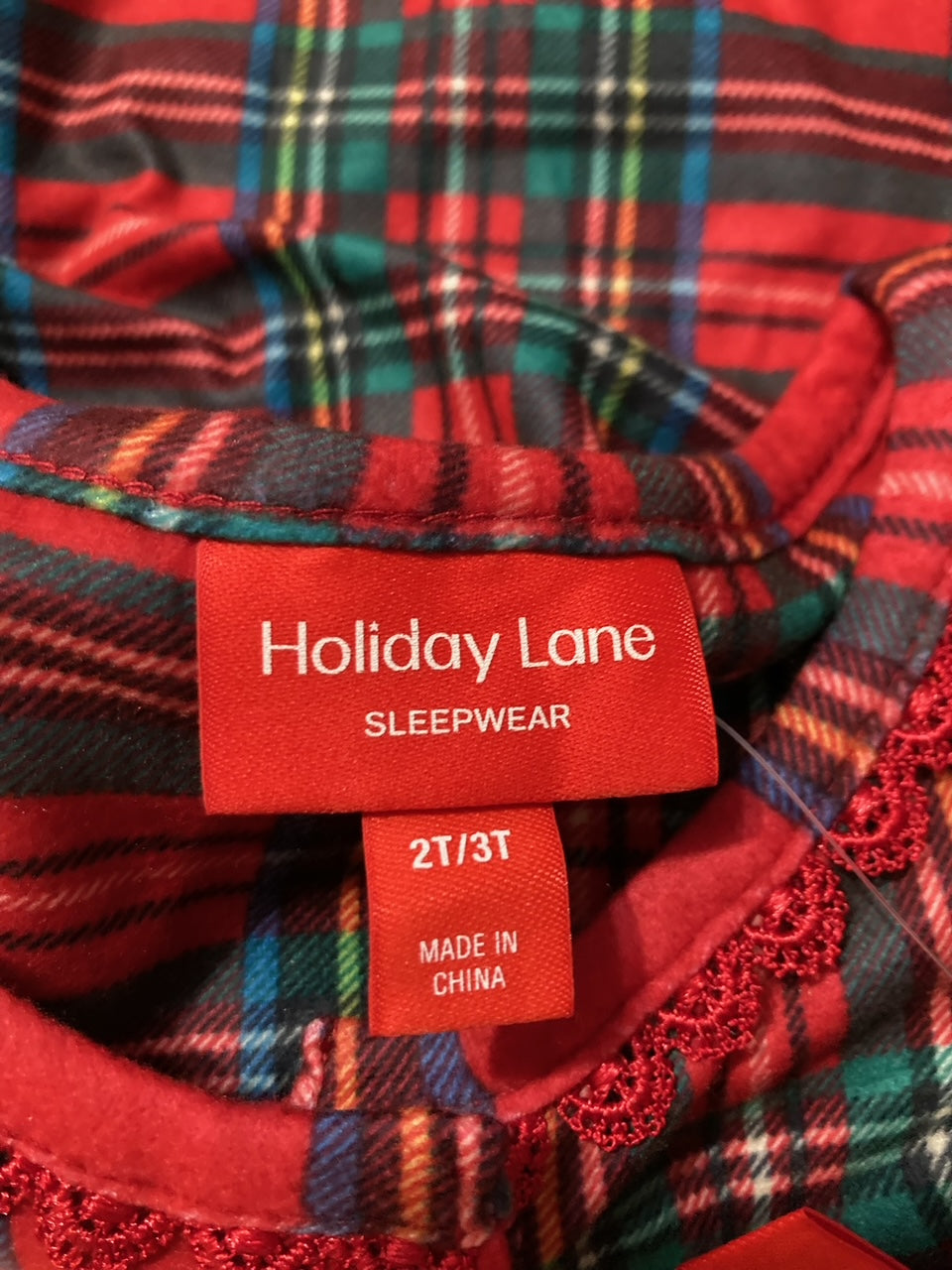 HOLIDAY LANE 2 Pieces Brinkley Plaid Nightgown with Doll Dress RED S