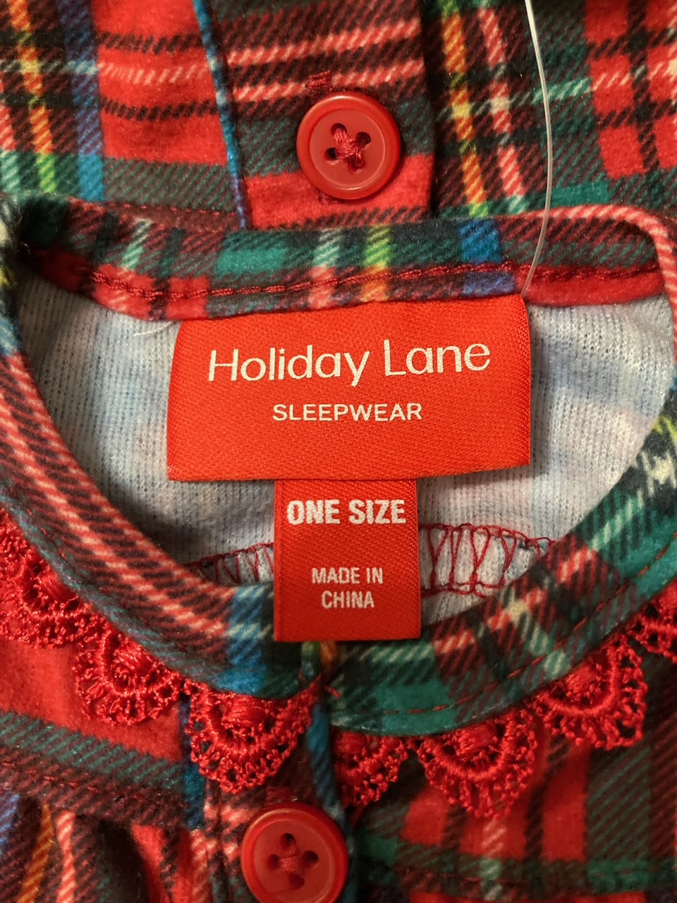 HOLIDAY LANE 2 Pieces Brinkley Plaid Nightgown with Doll Dress RED S