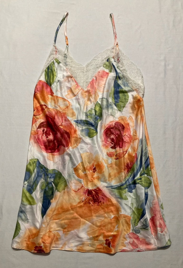 LINEA DONATELLA Lindsey Garden Lace-Trim Chemise FLORAL L