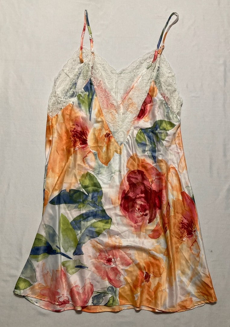 LINEA DONATELLA Lindsey Garden Lace-Trim Chemise FLORAL L