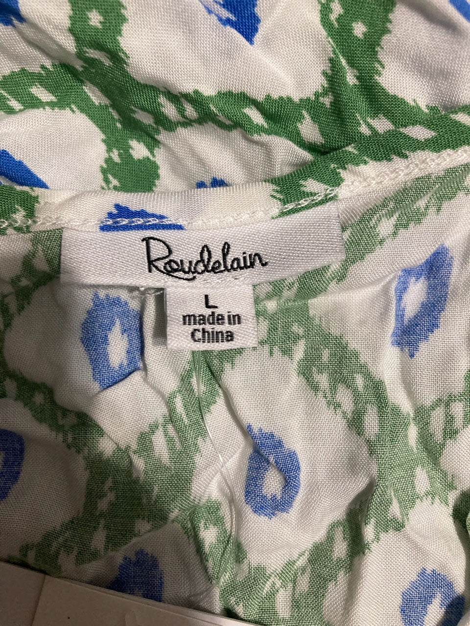 ROUDELAIN Printed Tassel-Trim Tank Nightgown GREEN L