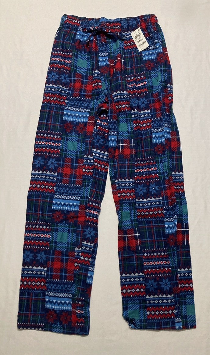 CLUB ROOM Holiday Lights Fleece Drawstring Pajama Pants BLUE S