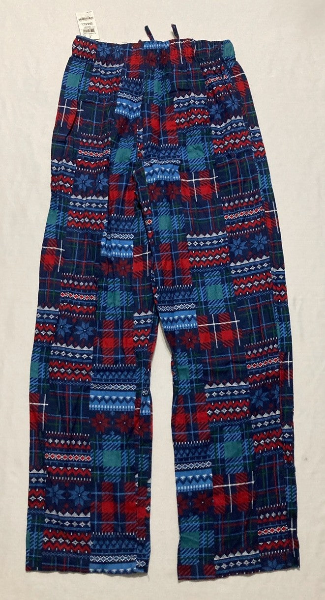 CLUB ROOM Holiday Lights Fleece Drawstring Pajama Pants BLUE S