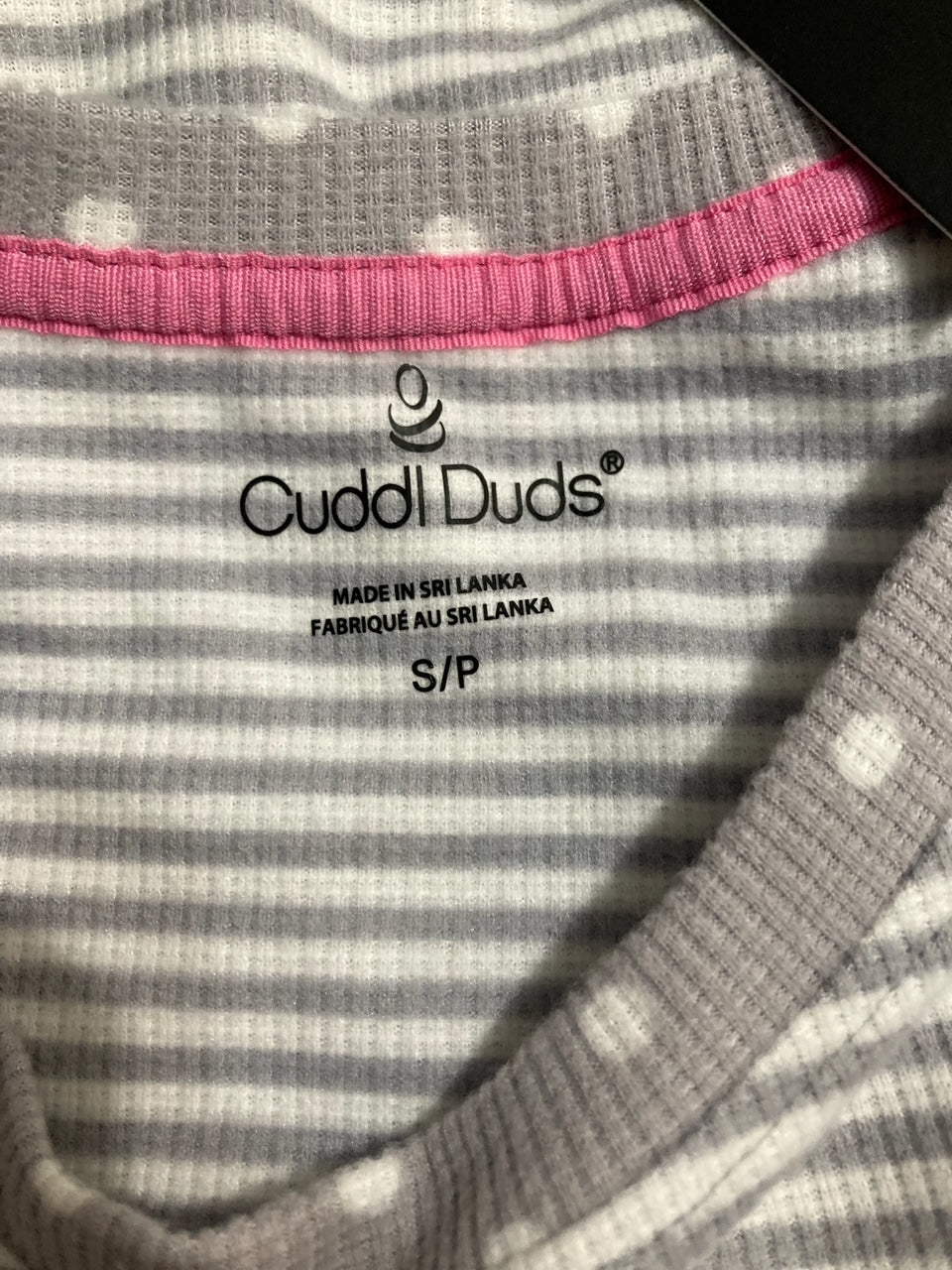 CUDDL DUDS Brushed Mini Waffle Thermal Long Sleeve with Jogger Pajama Set GRAY S