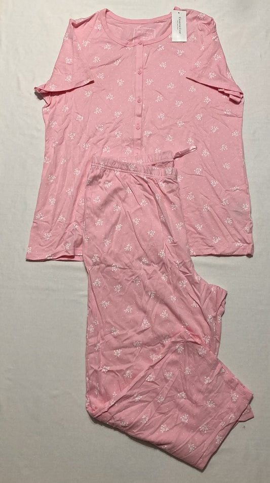 CHARTER CLUB Pajama set long pants short sleeve DITSY FLORAL M