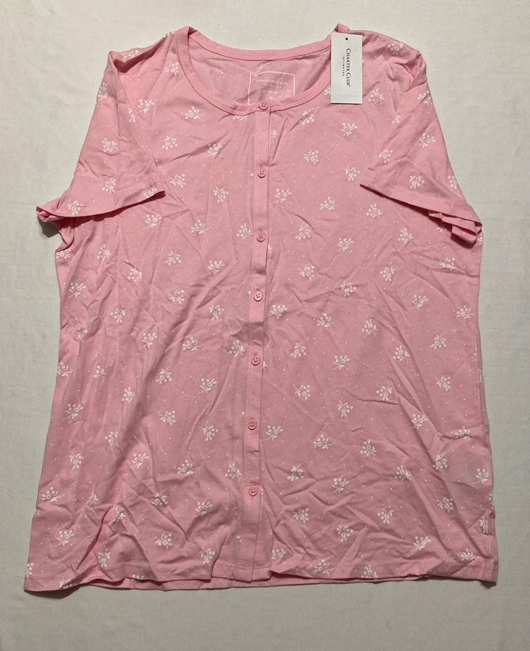 CHARTER CLUB Pajama set long pants short sleeve DITSY FLORAL M