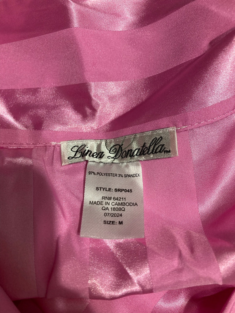 LINEA DONATELLA 2-Pc. Satin Feather-Trim Pajama Set ROSE CHAUD M