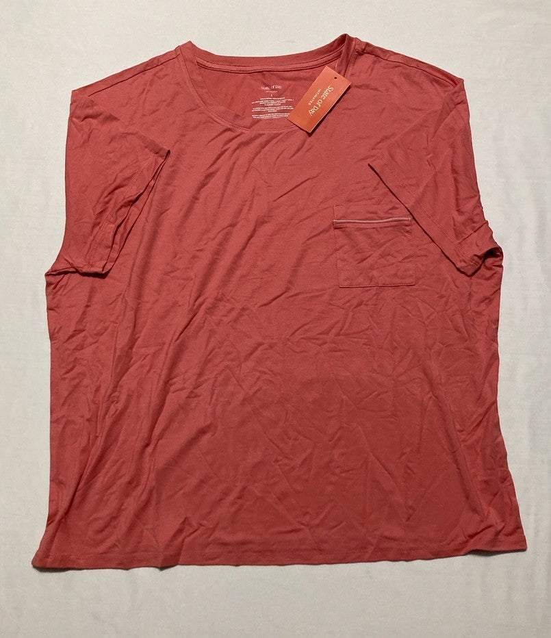 STATE OF DAY Pajama set shot sleeve set 2-Piece SEA CORAL L