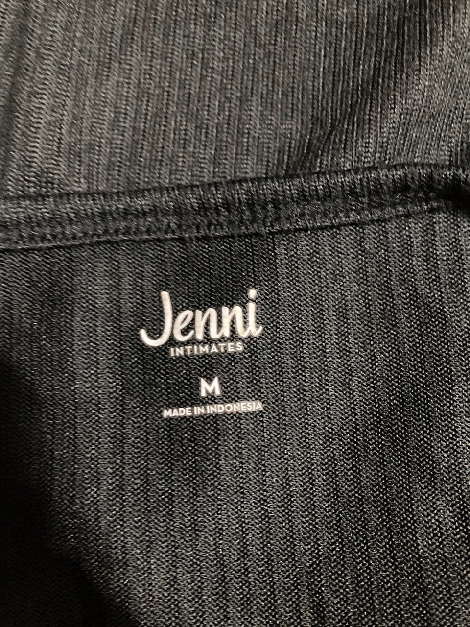 JENNI Split-Neck Pajama Top BLACK M