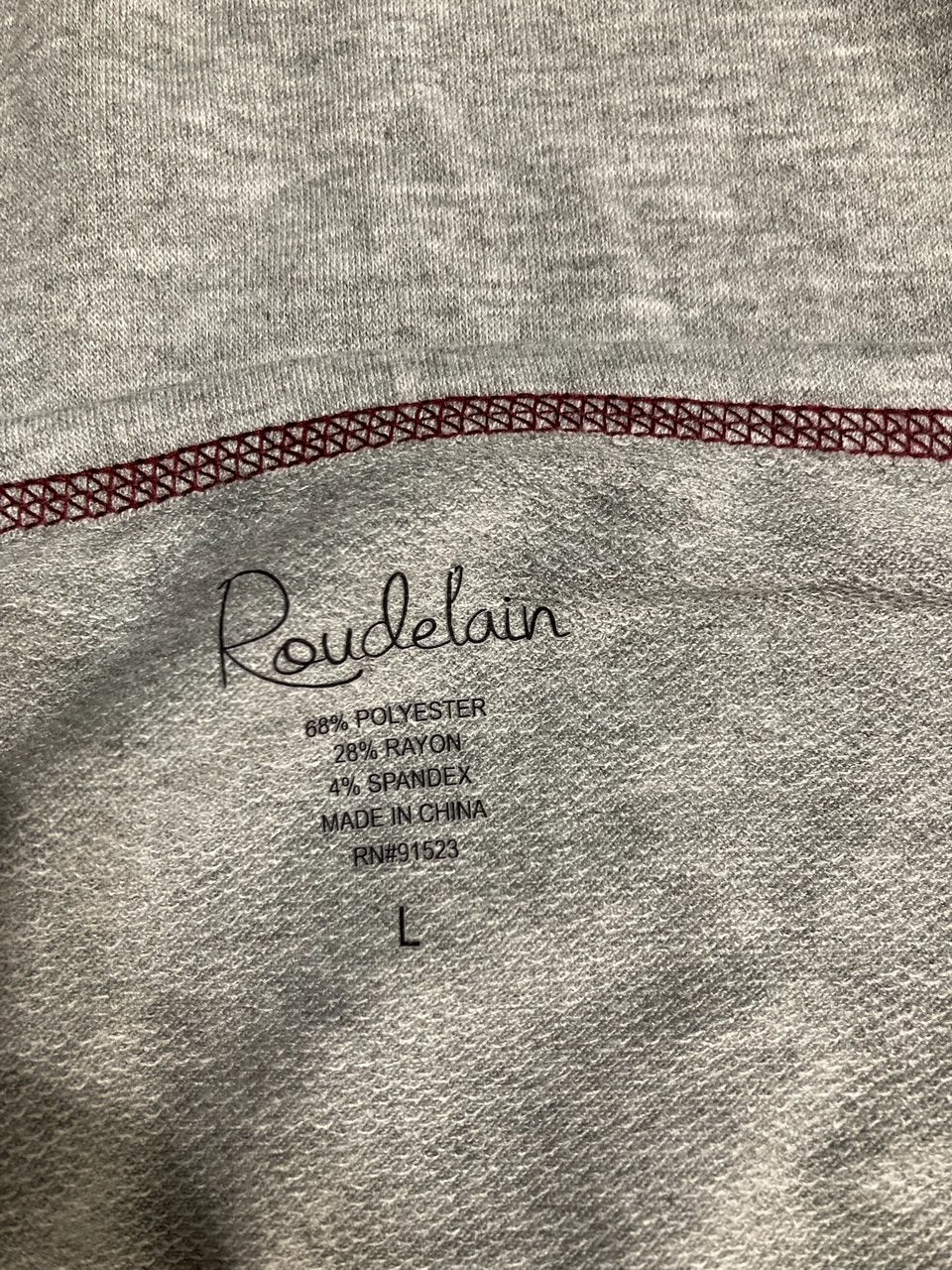 ROUDELAIN Pajama Set Solid Color Short Sleeve Shirt GRAY L