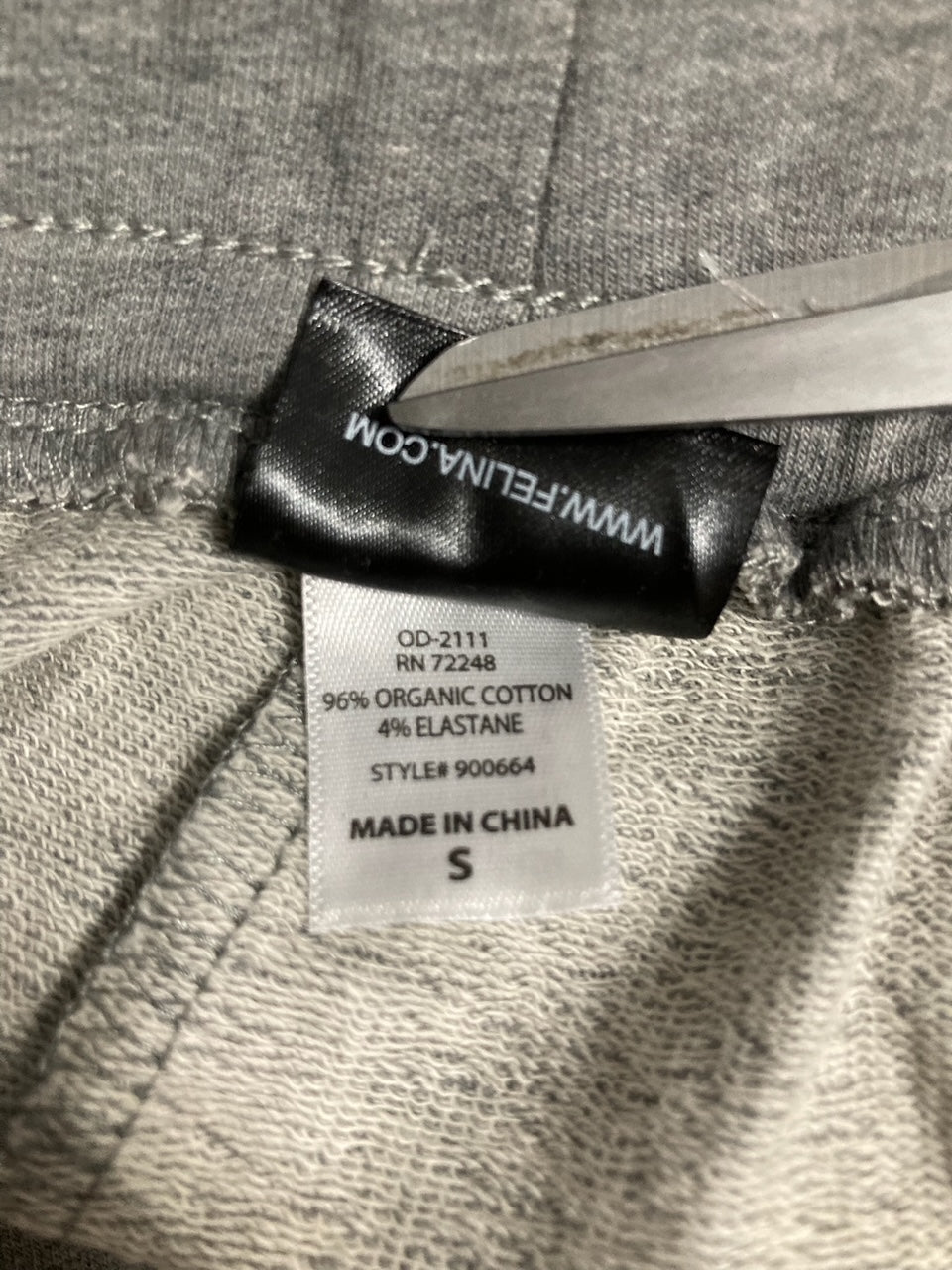 FELINA Organic French Terry High Waisted Bermuda Short GRAY S
