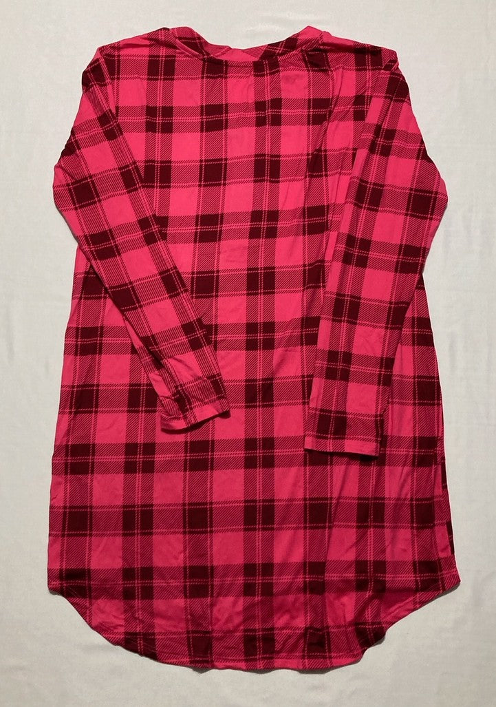 ROUDELAIN Long-Sleeve Henley Sleepshirt RED S