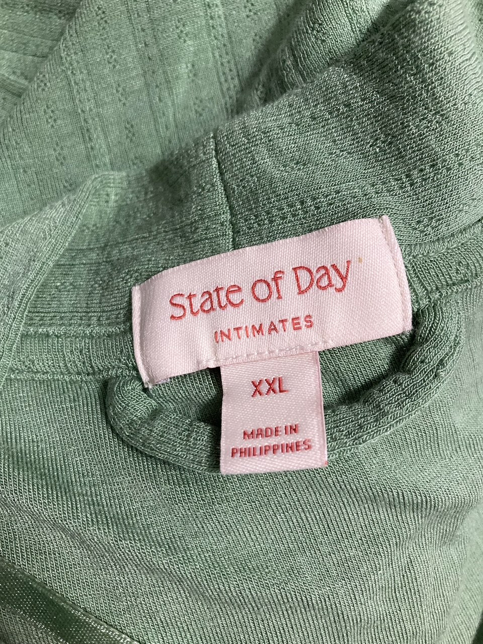 STATE OF DAY Robe Shawl Collar GREEN 2XL