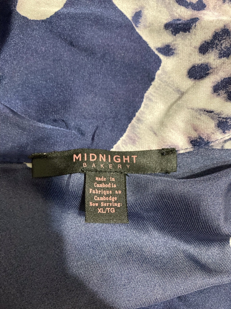 MIDNIGHT BAKERY 2-pc. Satin Pajamas Set NAVY XL