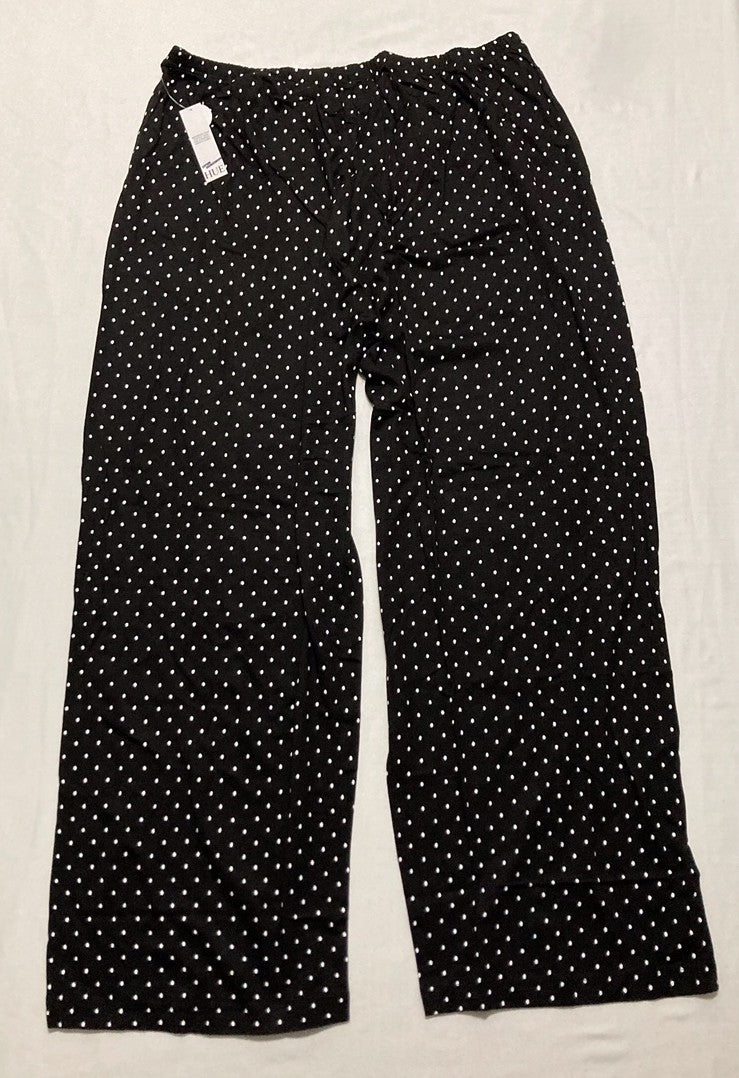 HUE Long Sleepwell Basic Printed Knit Performance Sleep Pajama Pant BLACK XL