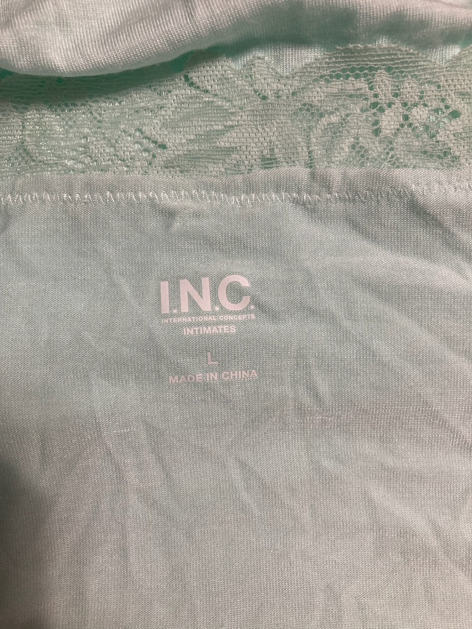 I.N.C Stretch Satin Lace-Trim Top & Pajama Pants Set CLEAR DEW L