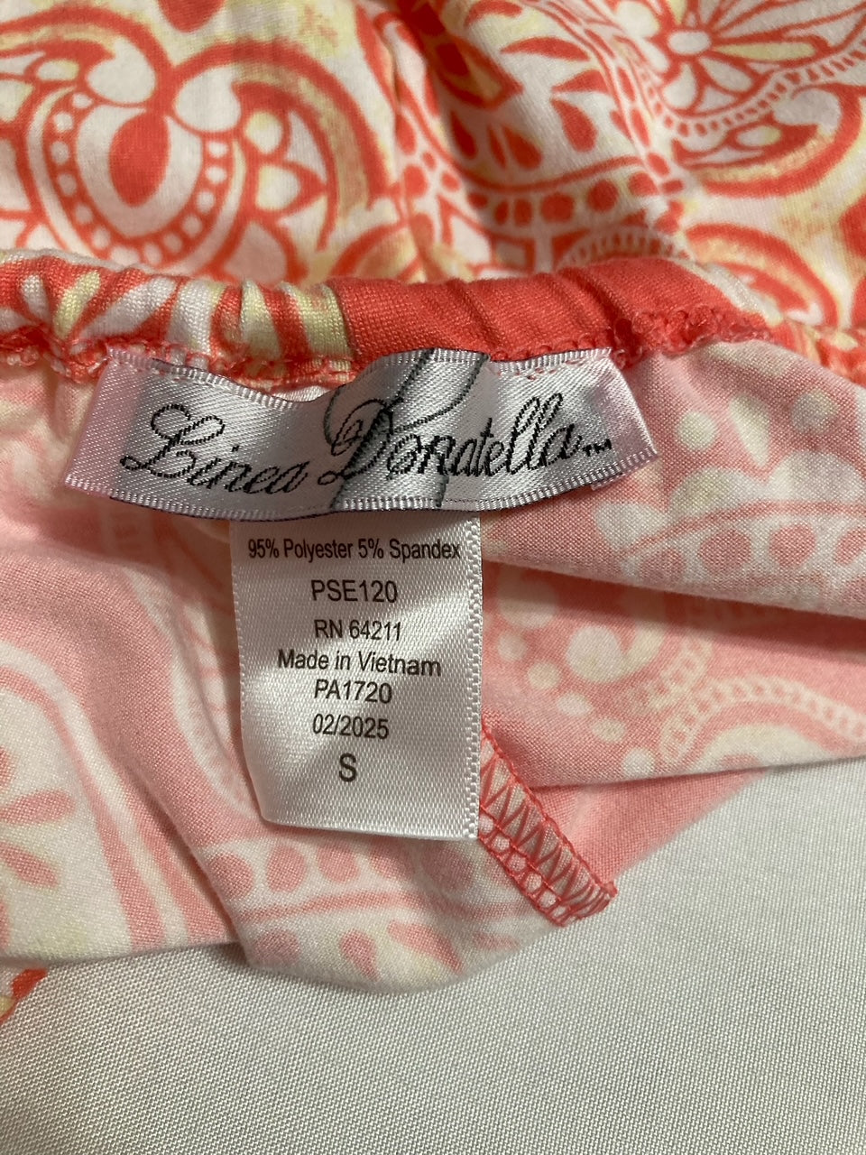 LINEA DONATELLA Coral Printed Maxi Nightgown CORAL S