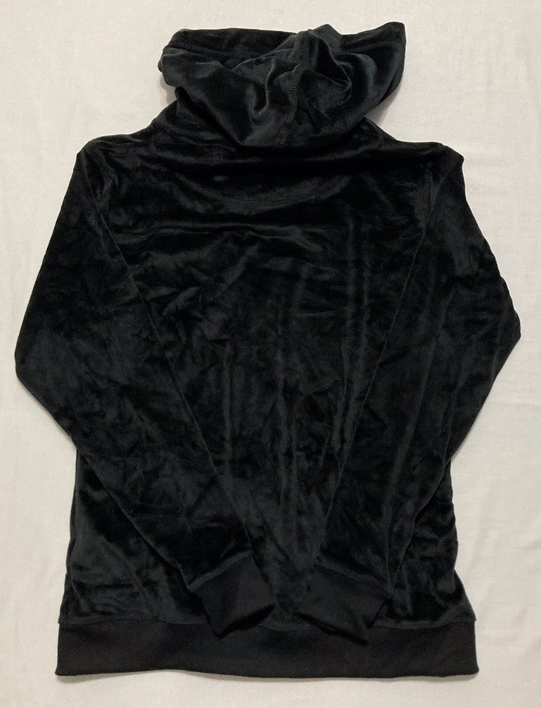 WHITE MARK Velour Tracksuit Loungewear Top BLACK M