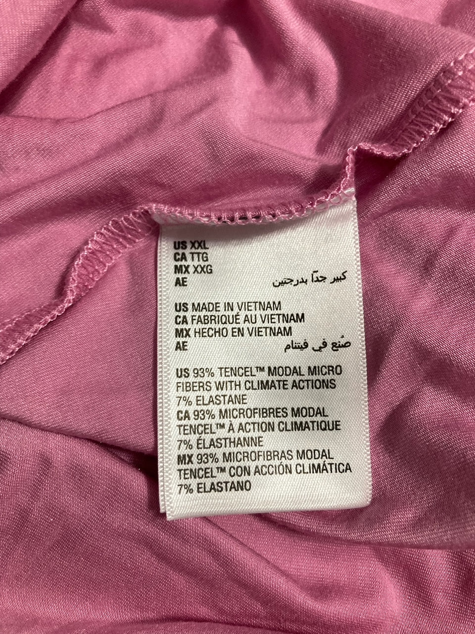 STATE OF DAY Ribbed Tank & Foldover Pants Pajama Set THULIAN PINK 2XL