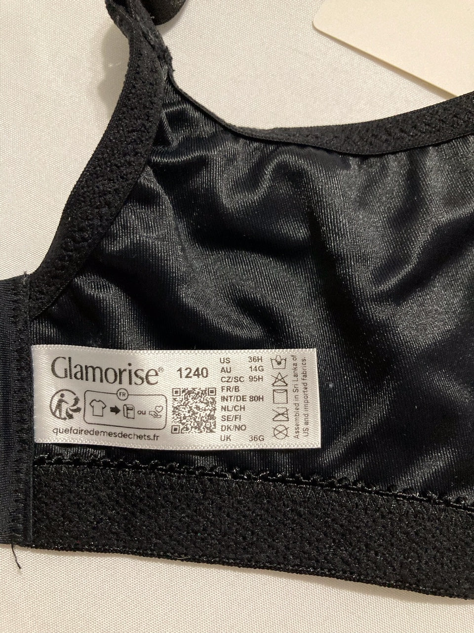 GLAMORISE Plus Size Low Cut Wonderwire Lace Bra Underwire BLACK 36H