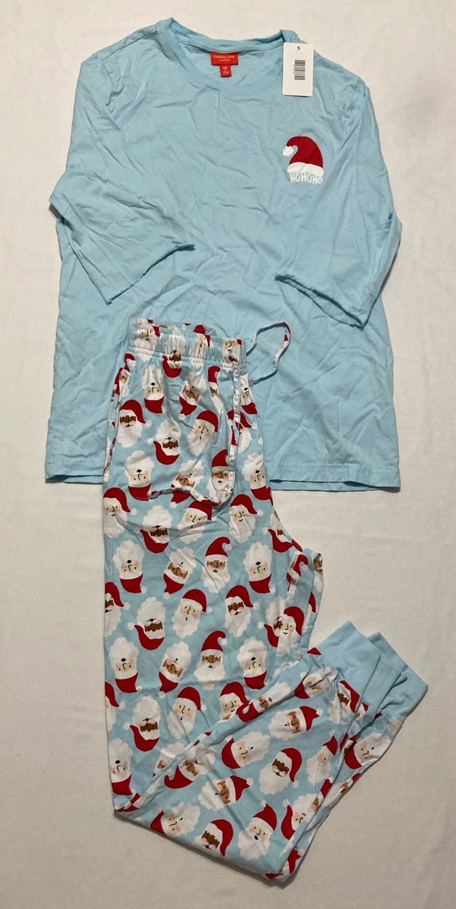 HOLIDAY LANE Men's Santa Cotton Matching Family Pajamas Set BLUE S