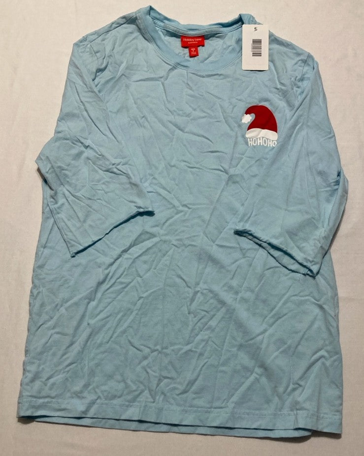 HOLIDAY LANE Men's Santa Cotton Matching Family Pajamas Set BLUE S