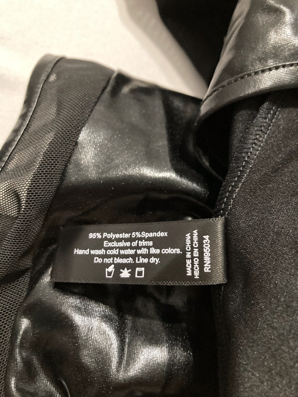 HAUTY Faux Leather Lace-Up Back Bodysuit BLACK XS