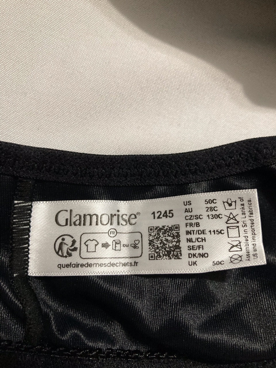 GLAMORISE Plus Size Wonderwire Front-Closure Bra Underwire BLACK 50C