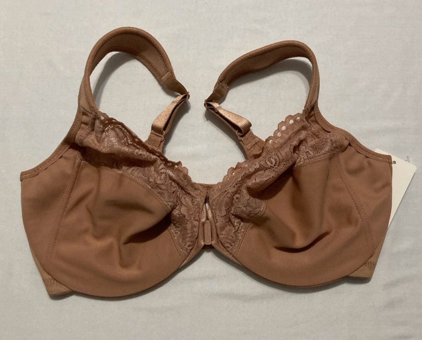 GLAMORISE Plus Size Wonderwire Front-Closure Bra Underwire CAPUCCINO 38DD