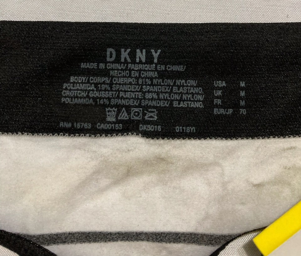 NWD DKNY Seamless Litewear Thong Panty WHITE/BLACK M