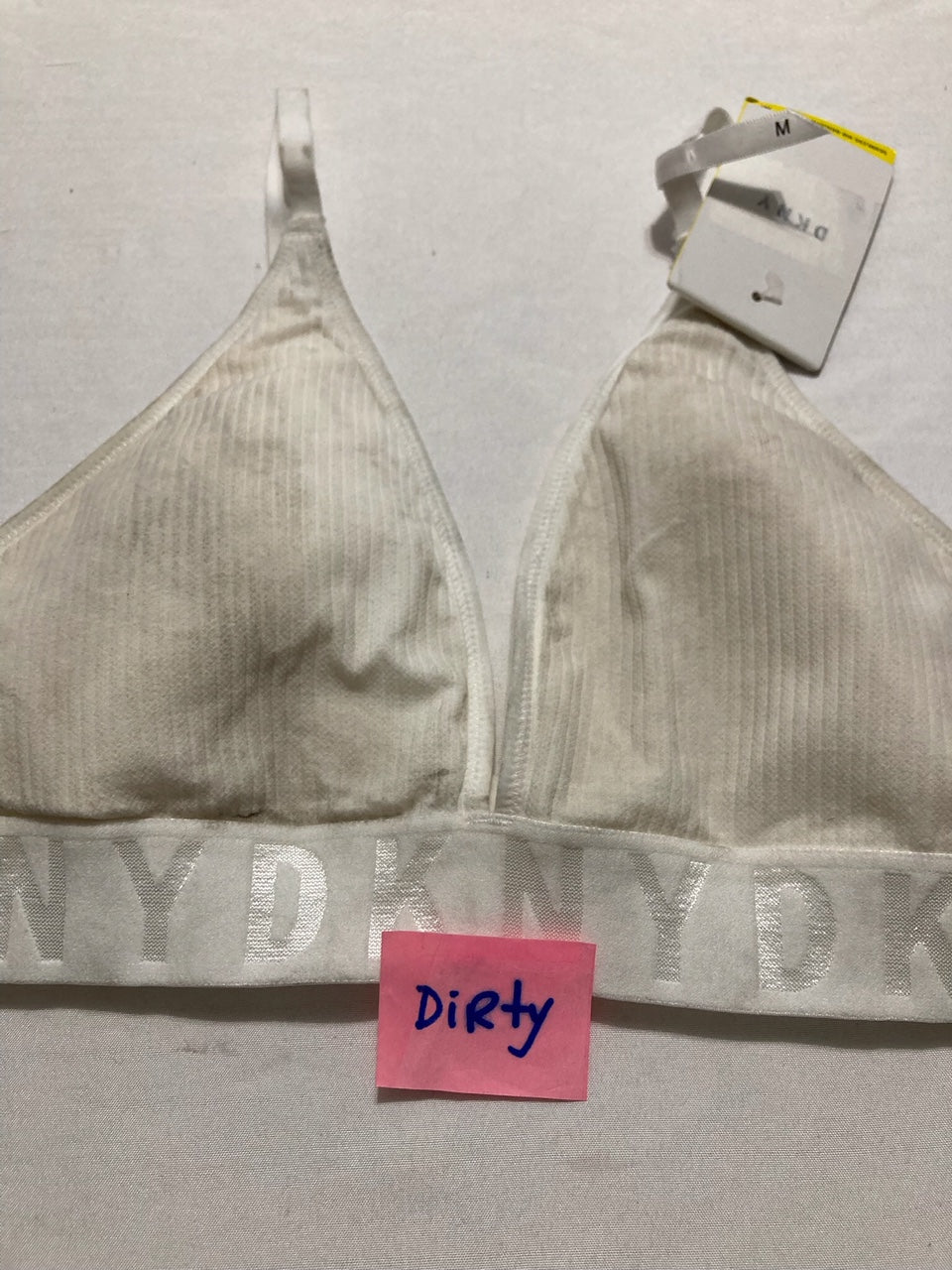 NWD DKNY Seamless Litewear Rib Bralette WHITE M
