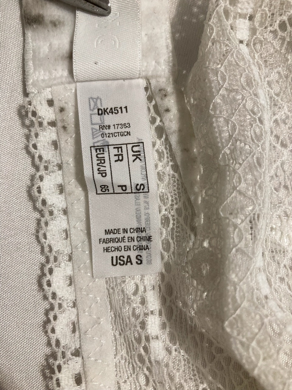 NWD DKNY Lace Bralette WHITE S