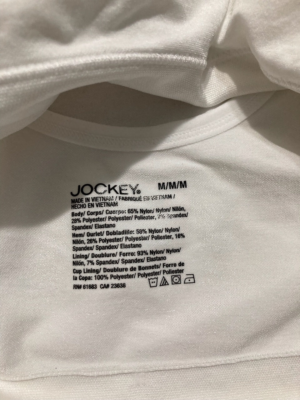 NWD JOCKEY Bra Seamfree Back Smoothing Bralette WHITE M